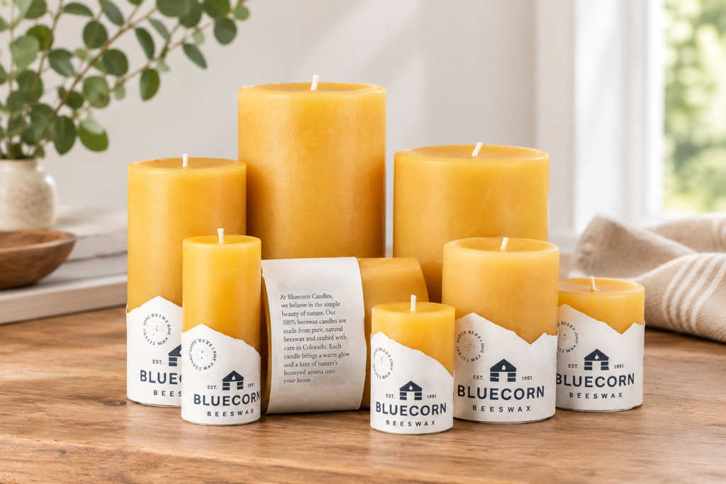 Bluecorn Pure Beeswax Pillar Candles Review